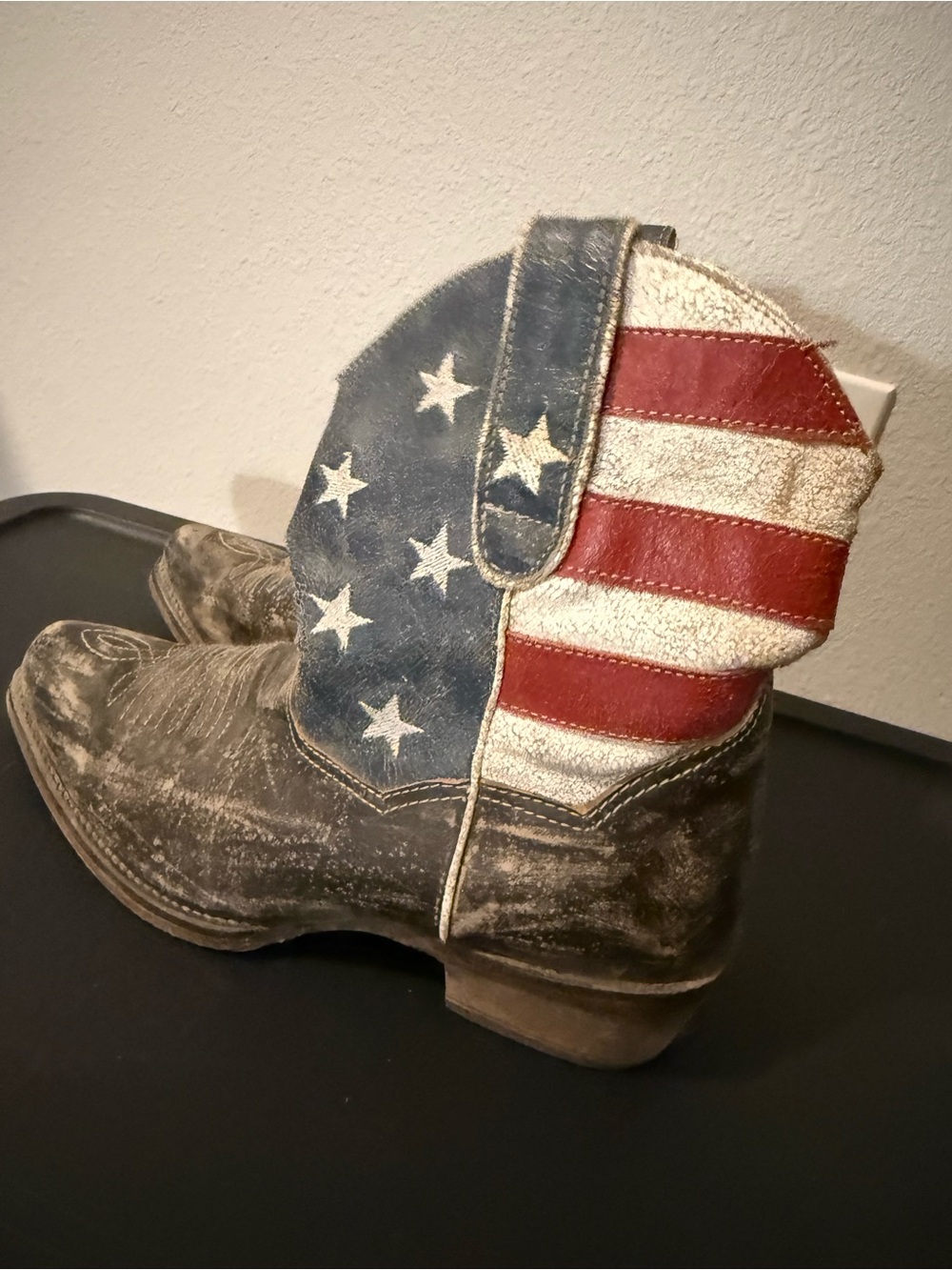 Roper American Flag Western Ankle Boots - Red, Blue, White